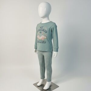 100% Cotton Teal Two Piece Pj Set Girl's Size 5t